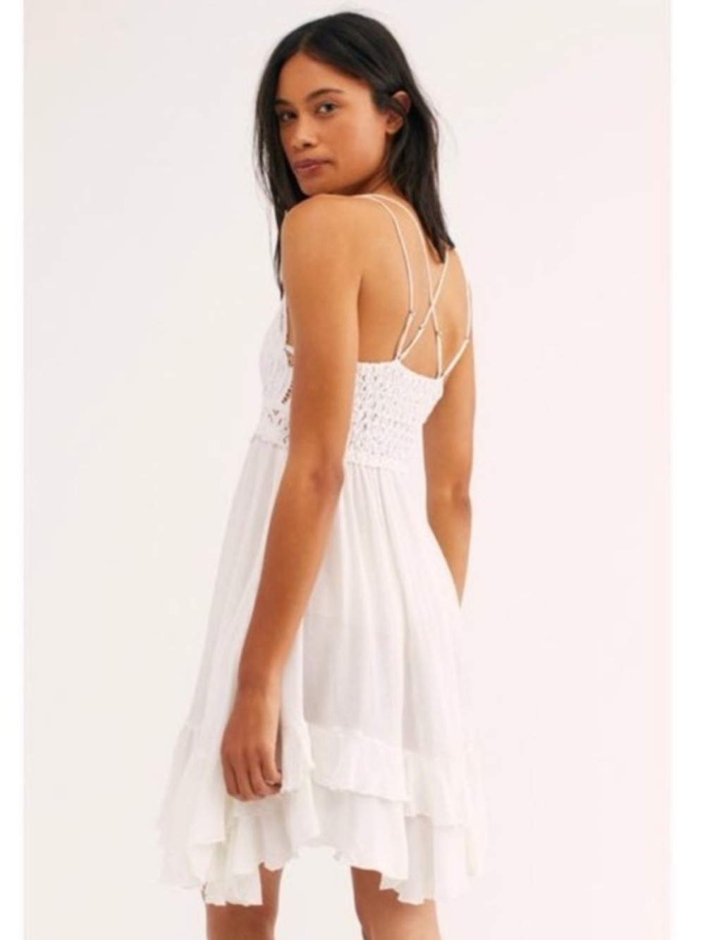 Free People Adela White Lace Intimately Mini Dress - NWT - L - Picture 6 of 6